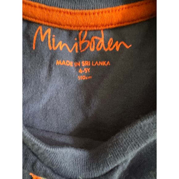 Mini Boden Squirrel in Leaves Fall Fun Applique Long Sleeve T Shirt Size 4-5 - Picture 4 of 4